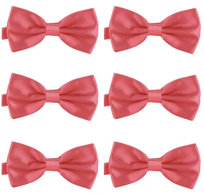 Produktbild von 6er Set DonDon Herren Fliege 12 x 6 cm gebunden und längenverstellbar lachs