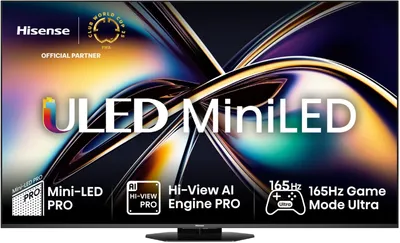 Zdjęcie produktu dla Hisense 100U8Q, 2,54 m (100"), 3840 x 2160 px, ULED, Smart TV, Wi-Fi, Czarny, Szary