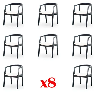 Produktbild von Design 8x Stühle Gruppe Esszimmer Garnitur Sessel Gastro Neu Set Polster Stuhl
