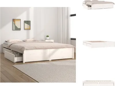 Produktbild von vidaXL Bett mit Schubladen Weiß 120x200 cm - Betten & Bettgestelle