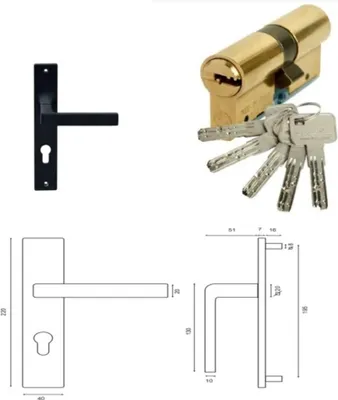 Immagine prodotto di Maniglia, Cilindro Porta D'interno 010723no GD MENUISERIES