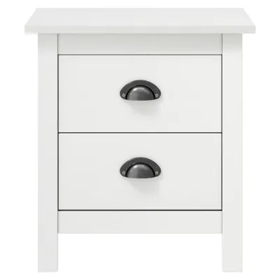 Zdjęcie produktu dla vidaXL Stolik nocny Hill White 46x35x49,5 cm lite drewno sosnowe