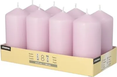 Produktbild von 8 Stumpenkerzen Ø 47 mm · 100 mm flieder