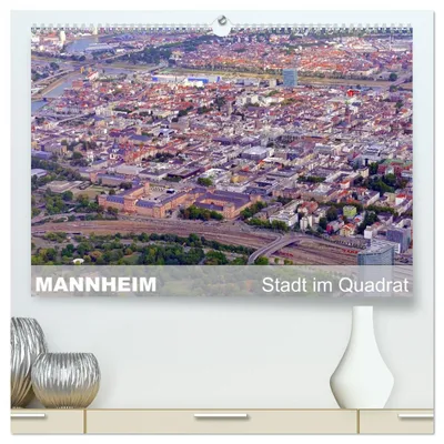 Produktbild von Mannheim - Stadt im Quadrat (hochwertiger Premium Wandkalender 2027 DIN A2 quer), Kunstdruck in Hochglanz