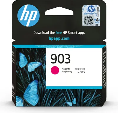 The image shows the packaging of an HP 903 magenta ink cartridge.