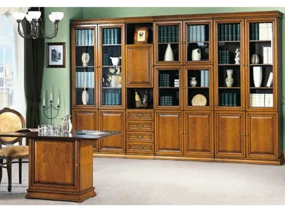 Immagine prodotto di Armadio da ufficio in legno massiccio marrone per studio e guardaroba angolare
