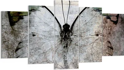 Produktbild von Bild auf Leinwand - Leinwandbild - Schmetterling Abstraktion - 160x85cm - Wand Bild - Wanddeko - Leinwanddruck - Bilder - Kunstdruck - Wanddekoration - Leinwand bilder - Wandkunst - EA160x85-3679