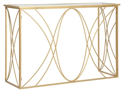 Immagine prodotto di Console Exy 120x40x80 cm in Ferro e Specchio Oro e Argento
