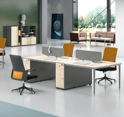 Immagine prodotto di Tavolo da ufficio Grande tavolo da lavoro Scrivania per 4 persone Legno Grigio