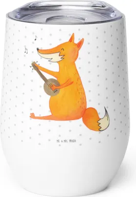 Produktbild von Mr. & Mrs. Panda thermosbecher Fuchs Gitarre - Weiß - Geschenk, Thermo Becher, Trällern, Sängerin, Isolierbecher, Reisebecher, Thermobecher, kaffee tasse, Lagerfeuer