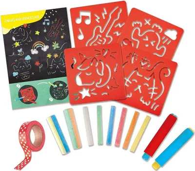 Produktbild von Hape Kunst Mit Kreide Und Schablonen Mehrfarbig Mehrfarbig One Size