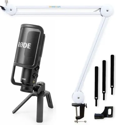 Produktbild von Rode NT-USB+ Kondensatormikrofon mit Gelenkarm Weiss