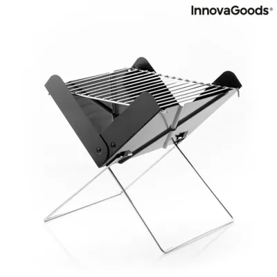 Produktbild von InnovaGoods® Mini Portable Mini BBQ de Charcoal FOLDECUE, faltbar, ideal für Camping und Tischgrill, einfach dezu bedienen und zu reinigen, für 2 Personen, schwarz, Edelstahl