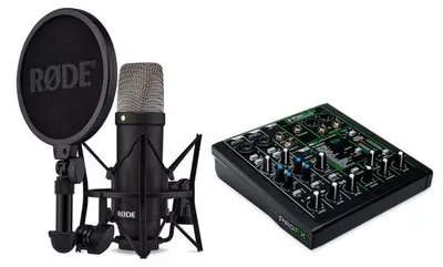 Zdjęcie produktu dla Mikrofon Rode NT1-Signature z mikserem Mackie ProFX6v3