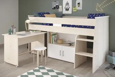 Produktbild von Hochbett >Charly 4< in Akazie - 206x114x110cm (LxBxH)