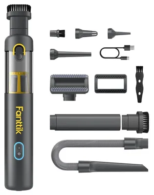 Immagine prodotto di Aspirapolvere portatile senza fili 4-in-1, grigio, con ricarica rapida tramite USB-C, potenza di aspirazione 19000 Pa, 2 modalità di aspirazione