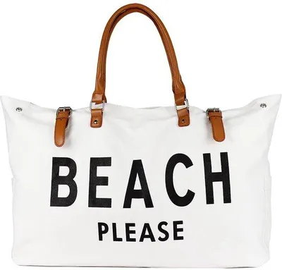 Produktbild von Große wasserdichte Strandtasche XXL mit Ledergriffen