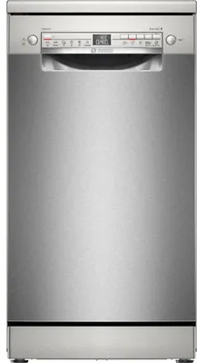 Obrázek produktu pro Bosch Serie 2 SPS2HKI58E, Stojací, Úzká (45 cm), Nerezová ocel, Stříbrná, Knoflíky, 1,75 m