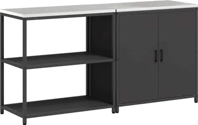 Produktbild von Aufbewahrungsset für die Küche mit Regal mit Tür 2 pcs Schwarz