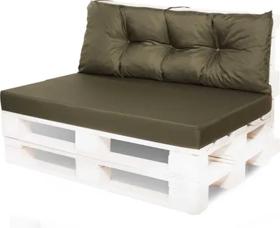 Produktbild von Palettenkissen Set Grün  Sitzkissen 120x60x10 cm mit abnehmbarem Bezug & Rückenkissen 120x40 für Palettenmöbel