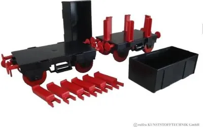 Produktbild von Kindereisenbahn Waggon Set 2 schwarz / rot schwarz / rot