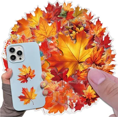 Obrázok produktu pre Jesenné nálepky s javorovým listom, 60 kusov, DIY dekorácia