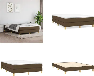 Produktbild von vidaXL Boxspringbett Dunkelbraun 140x190 cm Stoff - Boxspringbett - Boxspringbetten - Bett - Schlafzimmermöbel