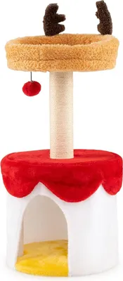 Immagine prodotto di Albero per gatti di Natale con palo in sisal, 80 cm, cuccia accogliente