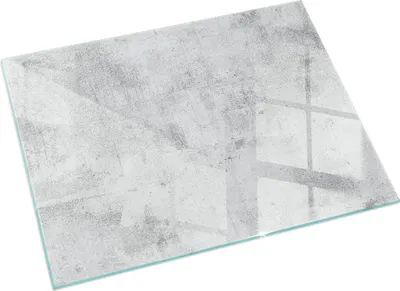 Produktbild von Rohe Betontextur – Glasbodenplatte für – Kaminofen – Kaminplatte Glas – Schutzglas – Funkenschutzplatte –Glasbodenplatte Feuerfeste – Hitzeschutzplatte – Bodenschutz aus Glas – 60x40 cm