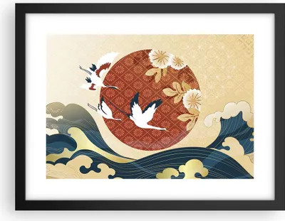 Produktbild von Gerahmtes Poster - Schwarzer Rahmen - Reiher Sonne Meer - 40x30 cm - Wand Bild - Wanddeko - Wandbilder - Kunstposter - Wandposter - Bilderrahmen - Bilder - Kunstdruck - P2BAA40x30-4821