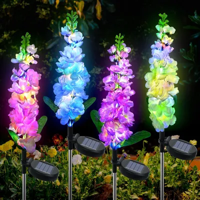 Obrázok produktu pre Sada 4 vodotesných solárnych záhradných lámp s 80 LED