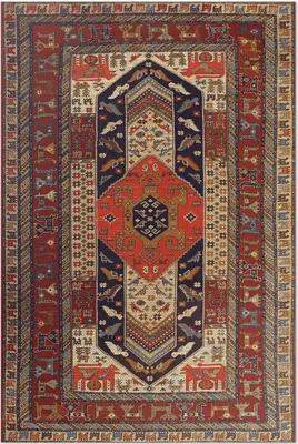 Produktbild von Orientalisches Design dekorative Ornament – Vinyl Fußmatte – 140x210 cm – Rutschfest, Pflegeleicht & Langlebig