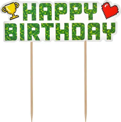 Zdjęcie produktu dla Dekoracja na tort Game On, Happy birthday