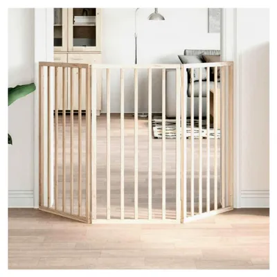 Produktbild von Faltbares Hundegitter mit 3 Paneelen, 150 cm aus Pappelholz für Haus, Türen und Treppen