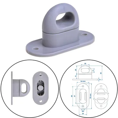 Produktbild von Drehverschluss aus Polyamid, hellgrau, geeignet für Planen mit Ovalösen 42x22 mm ideal für Lkw- und Anhängerplanen