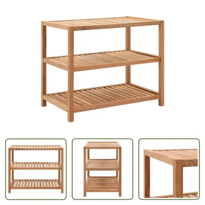 Produktbild von The Living Store Badregal Massivholz Walnuss 65x40x55 cm