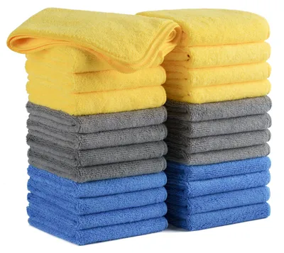 Produktbild von Mikrofasertücher – Blau, Grau, Gelb – 40 x 40 cm – 24 Stück
