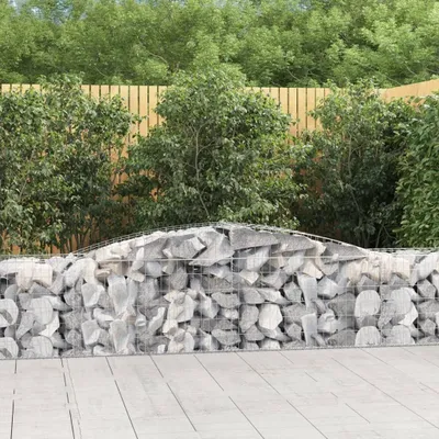 Obrázok produktu pre Maison Exclusive - Oblúkový gabionový kôš 2 ks 400x50x60/80 cm pozinkované železo