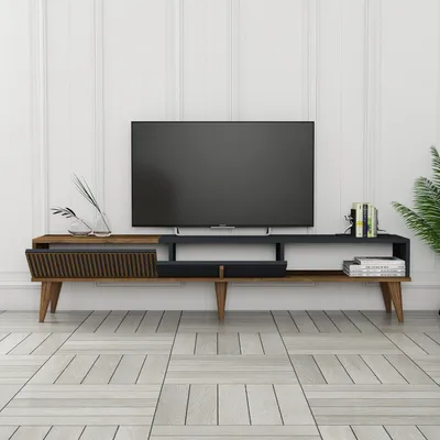 Produktbild von Skye Decor, Milan Alt - Walnut, Anthracite, Fernsehtisch, Nussbaum, 100 % MELAMINBESCHICHTETE SPANPLATTEN, 180 x 35 x 40 cm