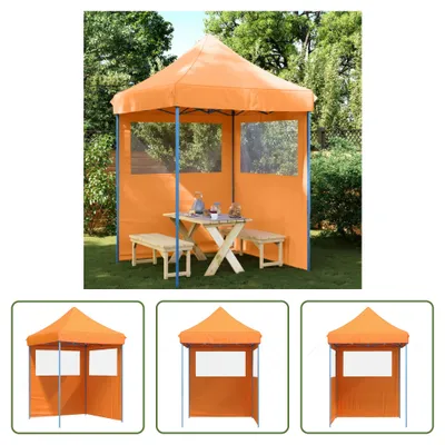 Obrázok produktu pre The Living Store Párty stan Skladací pop-up stan s 2 bočnými panelmi Orange