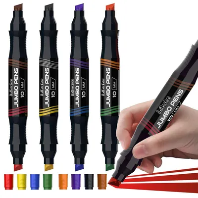 Produktbild von Permanentmarker Set 4 Stück 8 Farben Keilspitze 2-10 mm für Karton, Plastik, Holz, Glas