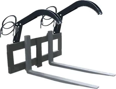 Zdjęcie produktu dla Wózek widłowy 100 cm FEM2 Euro + 2x hydrauliczne chwytaki do kłód + widły 120 cm