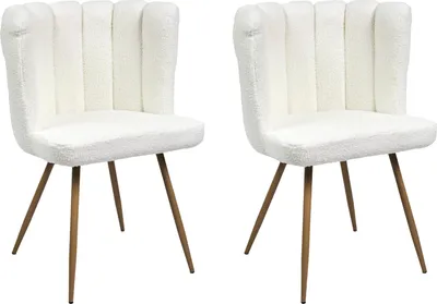 Image de Lot de 2 Chaises - HOME DECO FACTORY - Ariel - Velours - Blanc et Noir