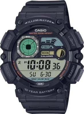 Produktbild von Casio Digital Moonphase Herren Uhr WS-1500H-1A + Box