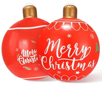 Productafbeelding van Opblaasbare Kerstballen - Gigantische PVC Decoratie voor Buiten