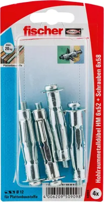 Produktbild von Fischer Hohlraumdübel aus Metall 6.0 x 52 mm - 4 Stück