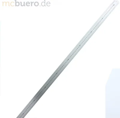 A long metal ruler is shown diagonally against a white background.