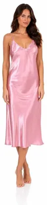 Produktbild von Damen Negligé Nachtwäsche Nachtkleid Dessous Satin; Altrosa S