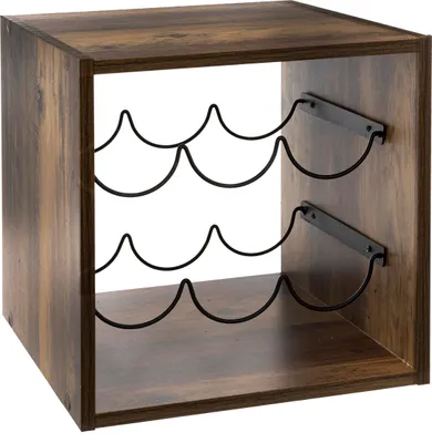 Produktbild von Aufbewahrung von 6 flaschen indus "mix n modul" mit dunklem holzeffekt - 5 five simply smart