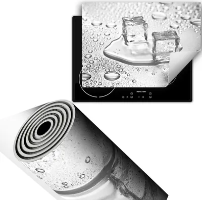 Produktbild von Herdabdeckplatte 70x52 cm Glaskeramikkochfeld Abdeckung Anti Rutsch Matte Aufrollbar, Eiswürfel